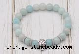 CGB7394 8mm amazonite bracelet with tiger head for men or women