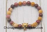 CGB7398 8mm mookaite bracelet with leopard head for men or women