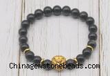 CGB7404 8mm golden obsidian bracelet with lion head for men or women