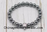 CGB7407 8mm hematite bracelet with tiger head for men or women