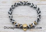 CGB7433 8mm Tibetan agate bracelet with tiger head for men or women