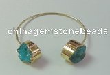 CGB744 20mm coin druzy agate gemstone bangles wholesale