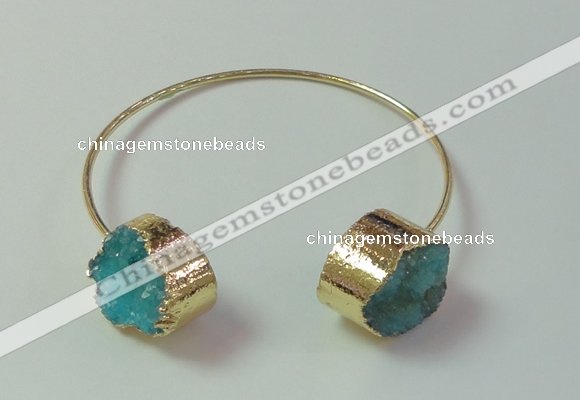 CGB744 20mm coin druzy agate gemstone bangles wholesale