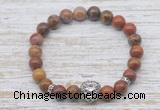 CGB7463 8mm red moss agate bracelet with lion head for men or women