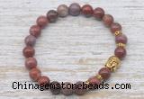 CGB7464 8mm Portuguese agate bracelet with buddha for men or women