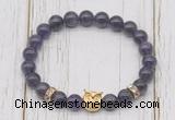 CGB7490 8mm amethyst bracelet with owl head for men or women