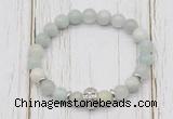 CGB7500 8mm aquamarine bracelet with skull for men or women