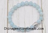 CGB7501 8mm aquamarine bracelet with buddha for men or women