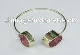 CGB755 13*18mm - 15*20mm oval druzy agate gemstone bangles