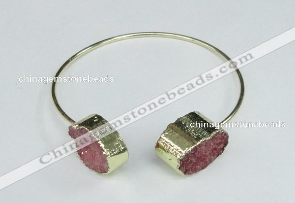 CGB755 13*18mm - 15*20mm oval druzy agate gemstone bangles