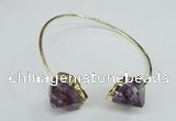 CGB768 13*18mm - 15*20mm faceted nuggets amethyst gemstone bangles