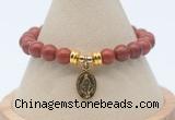 CGB7752 8mm red jaspe bead with luckly charm bracelets