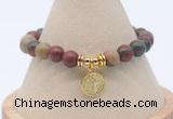 CGB7754 8mm picasso jasper bead with luckly charm bracelets