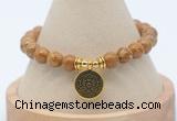 CGB7759 8mm wooden jasper bead with luckly charm bracelets