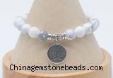 CGB7790 8mm white howlite bead with luckly charm bracelets