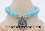 CGB7792 8mm blue howlite bead with luckly charm bracelets