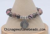 CGB7802 8mm rhodonite bead with luckly charm bracelets wholesale