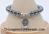 CGB7807 8mm hematite bead with luckly charm bracelets wholesale
