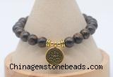 CGB7809 8mm bronzite bead with luckly charm bracelets wholesale