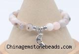 CGB7812 8mm natural pink opal bead with luckly charm bracelets