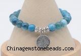 CGB7819 8mm apatite gemstone bead with luckly charm bracelets