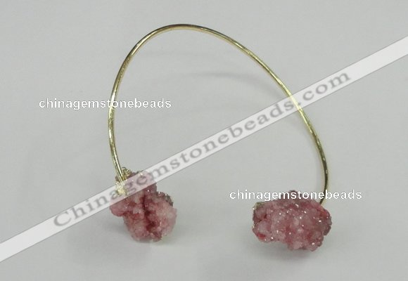 CGB784 13*18mm - 15*20mm nuggets druzy quartz gemstone bangles