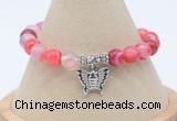 CGB7842 8mm red banded agate bead with luckly charm bracelets