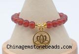 CGB7847 8mm red agate bead with luckly charm bracelets