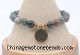 CGB7865 8mm Indian agate bead with luckly charm bracelets