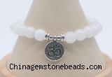 CGB7871 8mm white jade bead with luckly charm bracelets