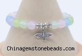 CGB7873 8mm colorful candy jade bead with luckly charm bracelets