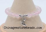 CGB7887 8mm rose quartz bead with luckly charm bracelets