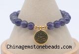 CGB7890 8mm amethyst gemstone bead with luckly charm bracelets