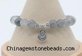 CGB7893 8mm cloudy quartz bead with luckly charm bracelets
