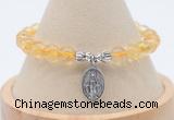 CGB7897 8mm citrine bead with luckly charm bracelets wholesale