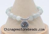 CGB7900 8mm aquamarine bead with luckly charm bracelets wholesale