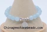 CGB7901 8mm aquamarine gemstone bead with luckly charm bracelets