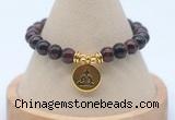 CGB7919 8mm red tiger eye bead with luckly charm bracelets