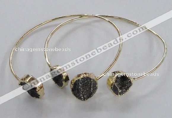 CGB797 12mm - 14mm coin druzy agate gemstone bangles wholesale