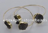 CGB798 18mm - 20mm coin druzy agate gemstone bangles wholesale