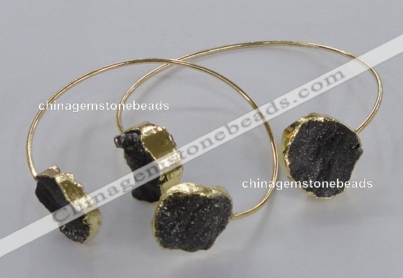 CGB798 18mm - 20mm coin druzy agate gemstone bangles wholesale