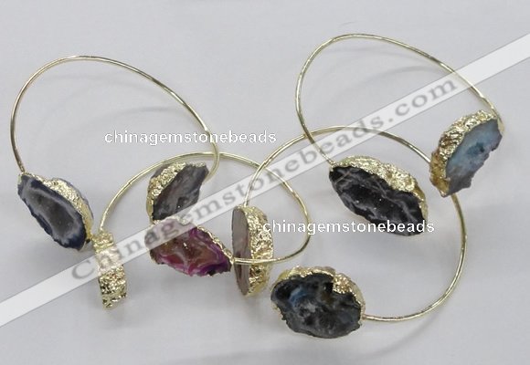 CGB801 13*18mm - 20*25mm freeform druzy agate gemstone bangles