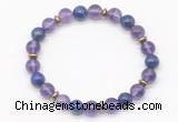 CGB8103 8mm amethyst, lapis lazuli & hematite power beads bracelet