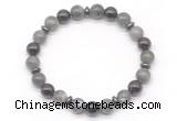 CGB8109 8mm labradorite, garnet & hematite power beads bracelet