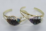 CGB811 25*30mm – 25*35mm freeform plated druzy agate bangles