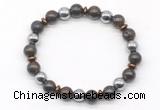 CGB8117 8mm bronzite & hematite power beads bracelet