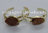 CGB812 25*30mm – 25*35mm freeform plated druzy agate bangles