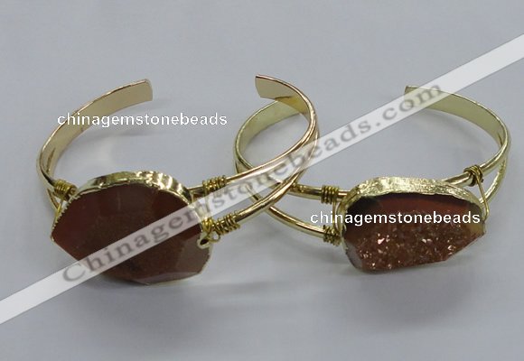 CGB812 25*30mm – 25*35mm freeform plated druzy agate bangles