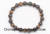 CGB8121 8mm bronzite, yellow tiger eye & hematite power beads bracelet