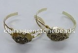 CGB814 25*30mm – 25*35mm freeform plated druzy agate bangles